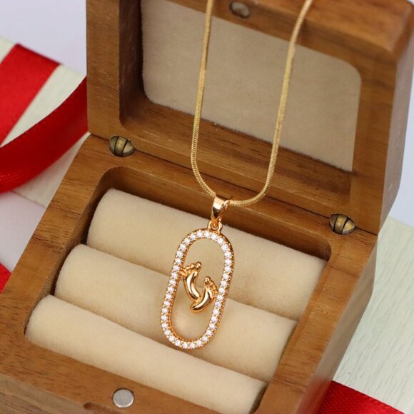 "Rose Gold Baby Feet Pendant in Sparkling Oval Frame with CZ Accents, XPPT1528 - Picture 6 of 13